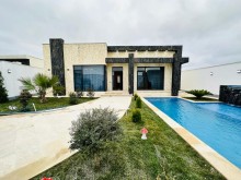 A modern courtyard house with a swimming pool in Mardakan, -1