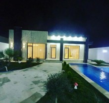 A modern courtyard house with a swimming pool in Mardakan, -3