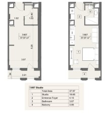 Sea Breeze daşınmaz əmlaka investisiya imkanları Arabian Ranches-də studiya mənzil, -4