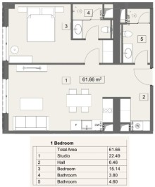 Arabian Ranches Sea Breeze E Tower 2 otaqlı dəniz mənzərəli mənzil satılır, -5