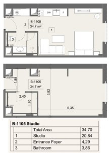 Sea Breeze Arabian Ranches E Tower – təmirli studiya mənzil satılır, -6